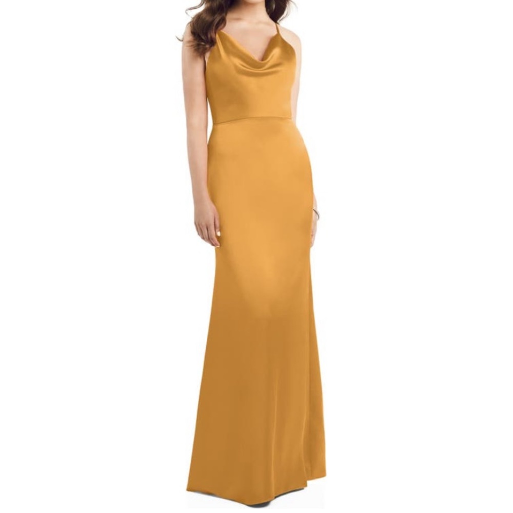 Dessy Collection Gold Dress